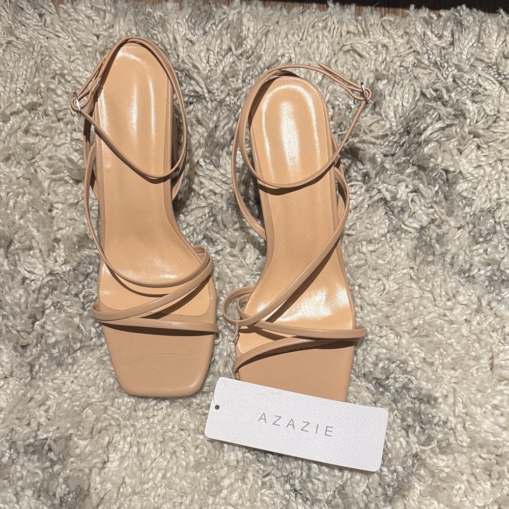 Azazie Women's Nude Strappy Heels